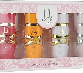 Kit Presente de 4 × 25 ml de Eau de Parfum para Mulheres (Yara + Yara Moi + Yara Tous + Yara Candy)